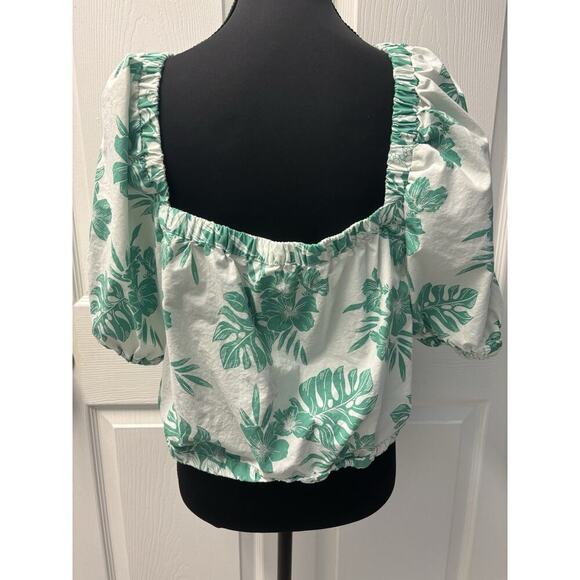 American Eagle Green And White Peasant Top XL - Picture 4 of 6